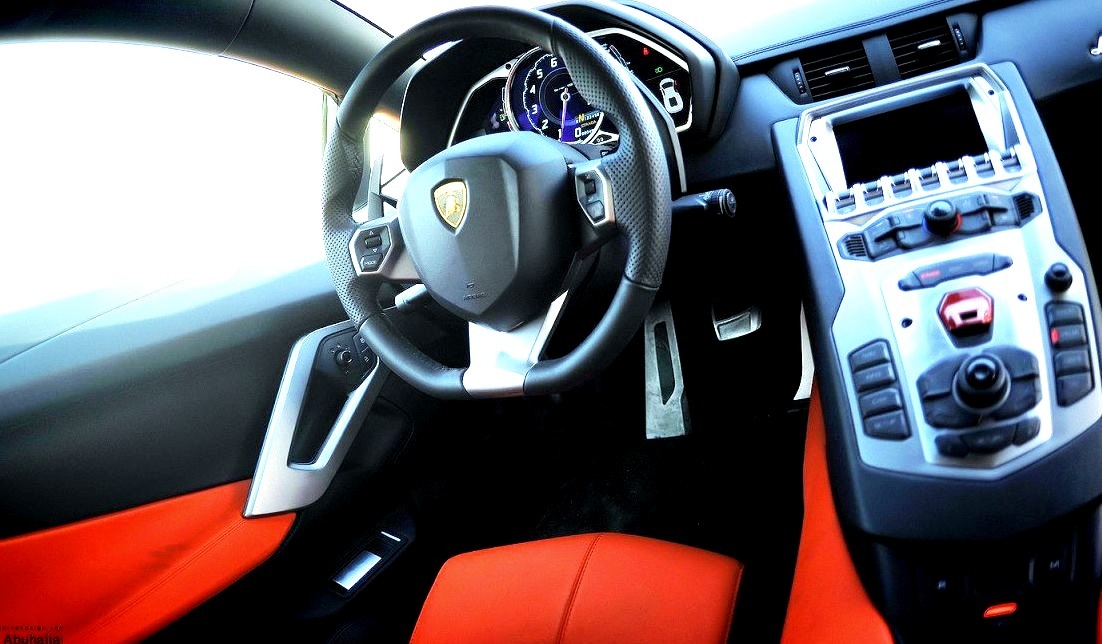 Inside of a Lamborghini